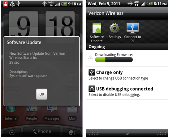 HTC Thunderbolt's Software Update From Verizon