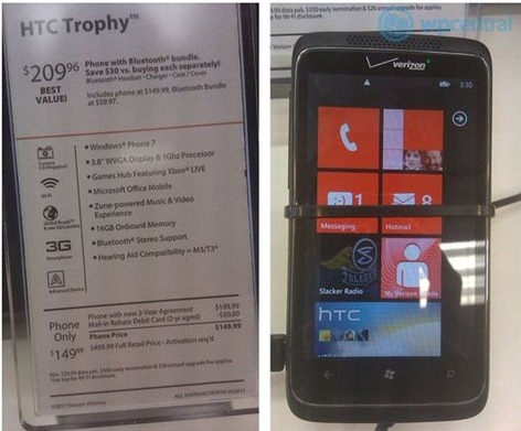 Verizon's HTC Trophy Shows Up In Stores For $409.99