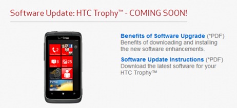 Verizon HTC Trophy Firmware Update