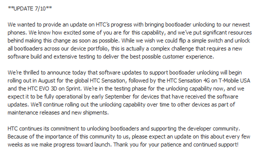 HTC Unlock Bootloader Facebook Message