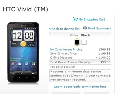 AT&T’s HTC Vivid Is Just $99