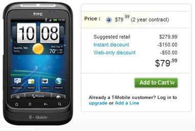 HTC Wildfire S Black Pricing At T-Mobile