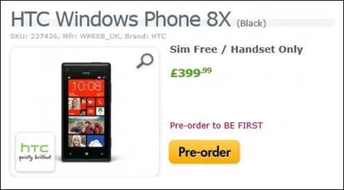 HTC Windows Phone 8X Preorder At Expansys