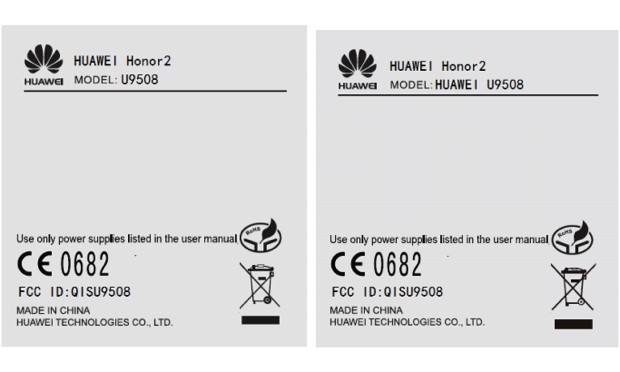 Huawei Honor 2 FCC Label