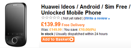Huawei IDEOS UK Play Pricing