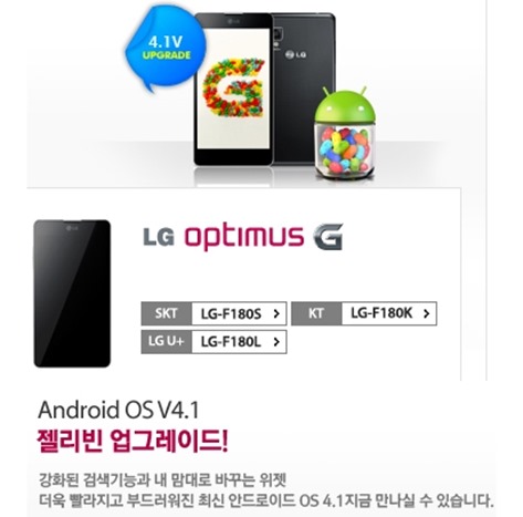 LG Optimus G Android 4.1 Jelly Bean Update