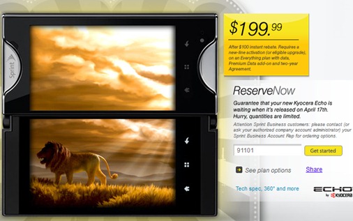 Kyocera Echo Pre-Order By Sprint