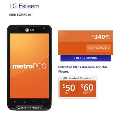 LG Esteem Pricing