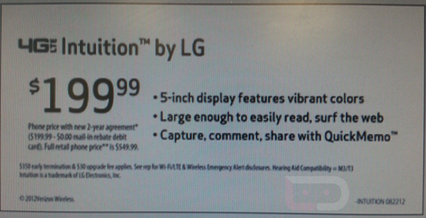LG Intuition-VZW-Price-Tag-Leak