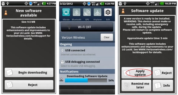 LG Lucid 4G's Update VS840ZV5