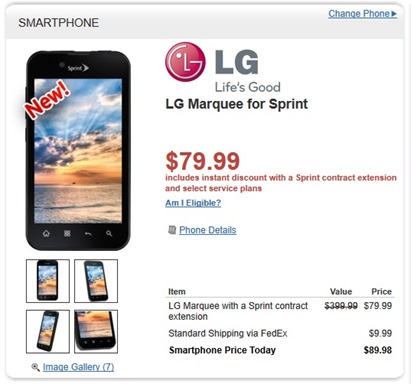 Sprint’s LG Marquee For $29.99 At RadioShack