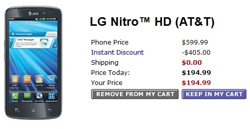 Walmart’s Price-Cut On LG Nitro HD 
