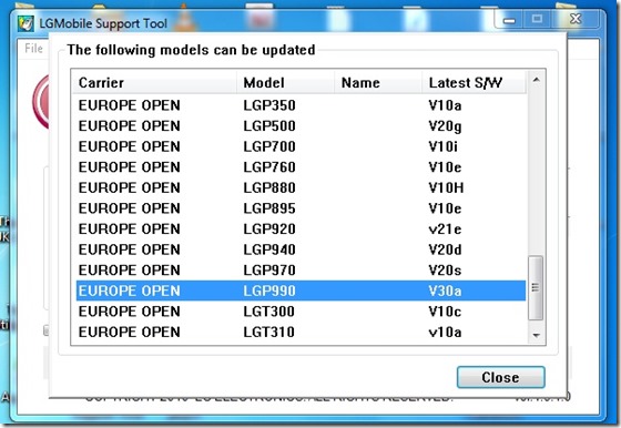 LG Optimus 2X P990 ICS Update V30a