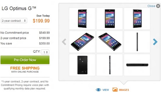 AT&T’s LG Optimus G Now Available For Pre-Order For $199