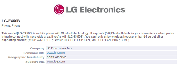 LG Optimus L5 II handset passed through Bluetooth.org