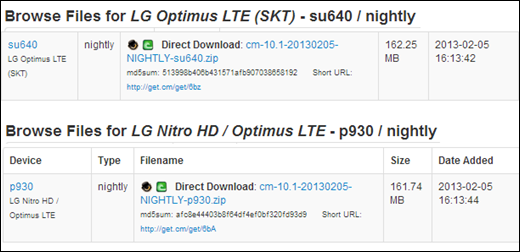 LG Optimus LTE, Nitro HD Get CM 10.1 Nightly Builds