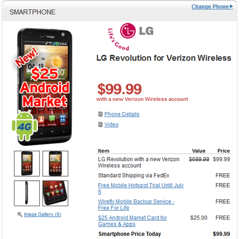 LG Revolution Just For $99 At Wirefly