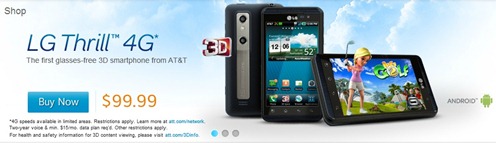 LG Thrill 4G Available For $99.99 At AT&T