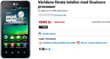 LG Optimus 2X Pre Order