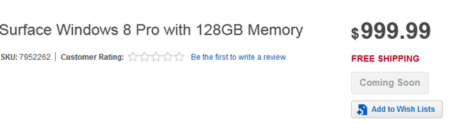 Microsoft Surface Pro tablet at Best Buy store