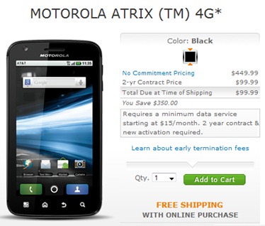 AT&T's Motorola Atrix 4G Dropped To $99