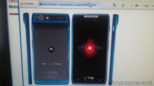 Blue Motorola Droid RAZR 