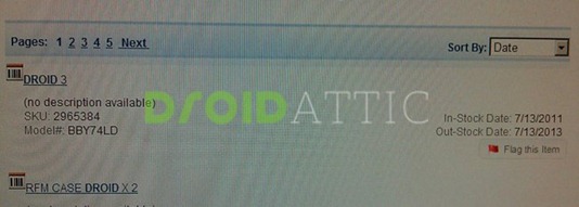 Motorola Droid 3 Release Date Leak