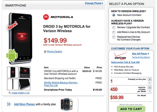 Amazon's Price Cut On Motorola Droid 3