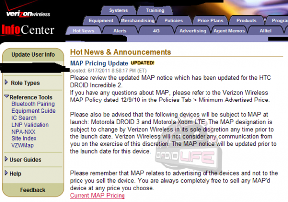 Motorola Droid 3 And Xoom LTE Appeared In Verizon MAP Listing
