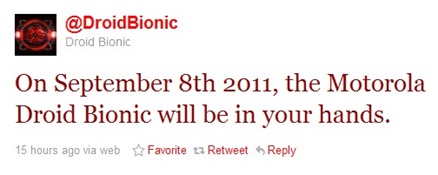 Motorola Droid Bionic On Sep 8th
