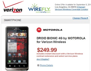 Motorola Droid Bionic For $249.99 At Wirefly