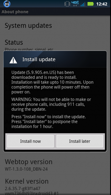 Motorola Droid Bionic v5.9.905 Update
