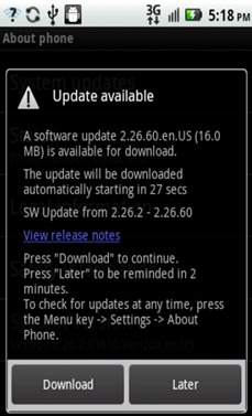 Verizon Software update For Motorola DROID pro
