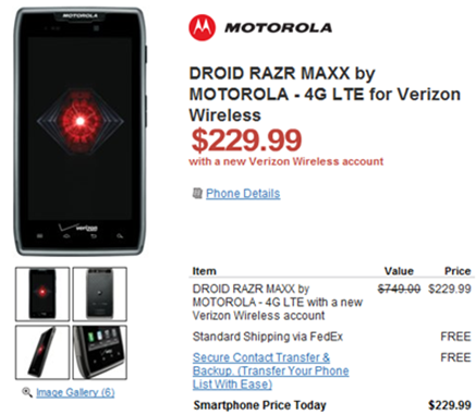 Droid RAZR MAXX For $229 At Wirefly