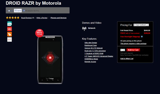 Motorola Droid RAZR Pre-Order