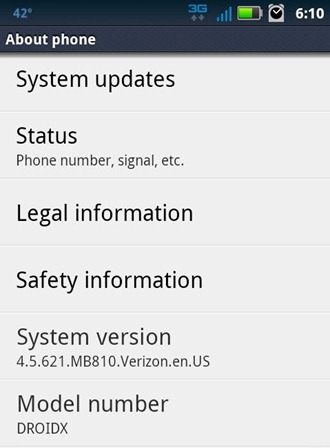 Motorola Droid X Update 4.5.621