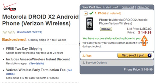 Motorola DROID X2 Pricing At Amazon