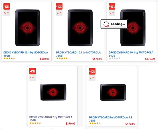 Motorola Droid XYBOARD 10.1, 8.2 Tablets Price Drop