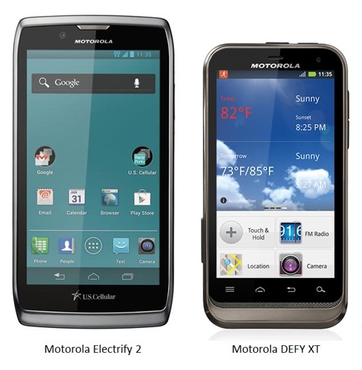 Motorola Electrify 2, DEFY XT