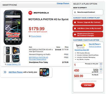 Motorola Photon 4G Pre Sale At RadioShack