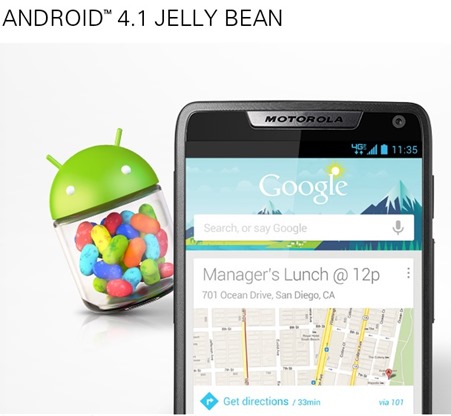 Motorola RAZR i Android 4.1 Jelly Bean Update