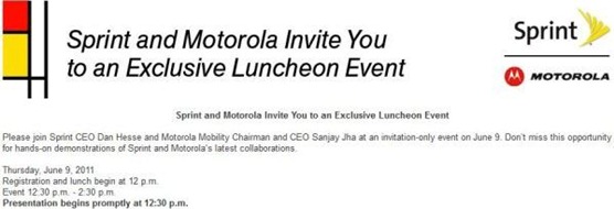 Motorola Sprint Luncheon Event On June 9th