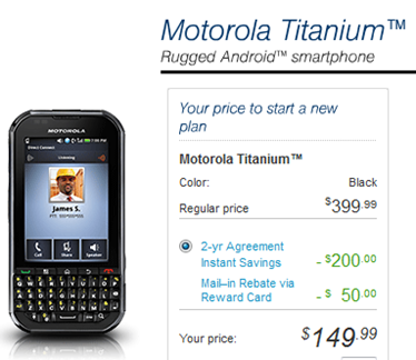 Motorola Titanium's Price Value At Sprint