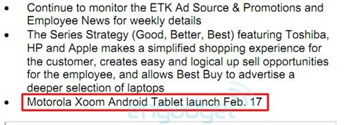 Motorola XOOM BestBuy Release Date