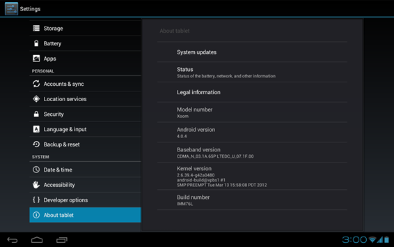 Verizon Xoom 4G’s 4.0.4 ICS IMM76L Update