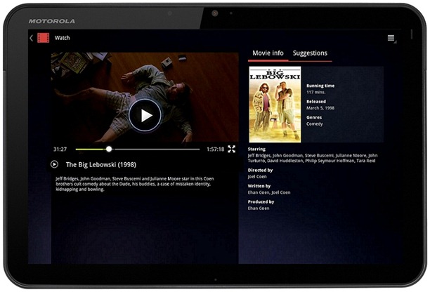 Google Movie Rentals For Motorola Xoom Wi-Fi