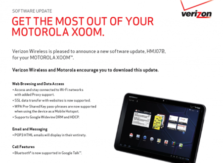 Motorola Xoom From Verizon Gets Software Update