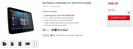 Motorola XYBOARD 10.1 32GB Wi-Fi Pre-Order