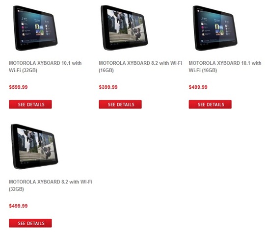 Motorola XYBOARD 10.1/8.2 Wi-Fi Pre-Order At Motorola Store