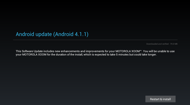 Motorola Xoom Wi-Fi Android 4.1.1 Update